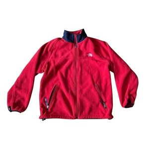 The North Face Red Fleece Jacket with Navy Trim